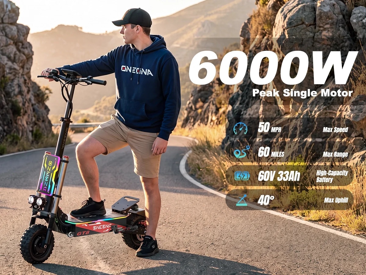 60V 5600W Dual Motor Electric Scooter - ONECNA NEW GT8PRO Scooter Eléctrico para