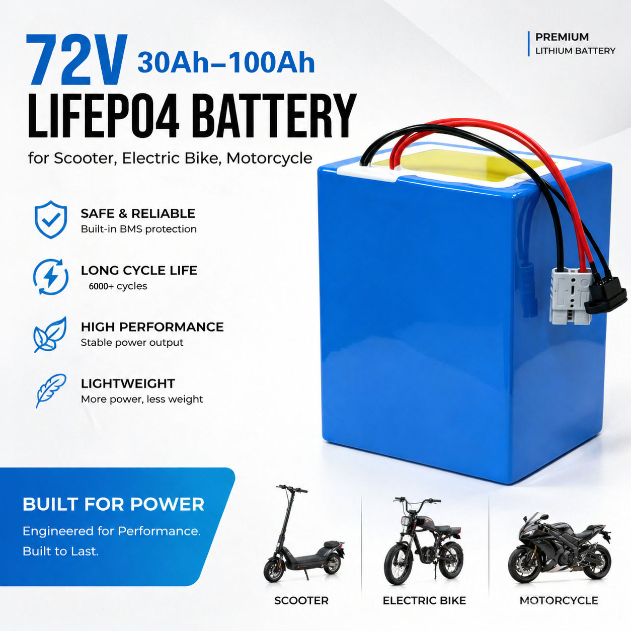 72V 60Ah Lifepo4 Battery Pack - Paquete de Baterías de Litio LiFePO4