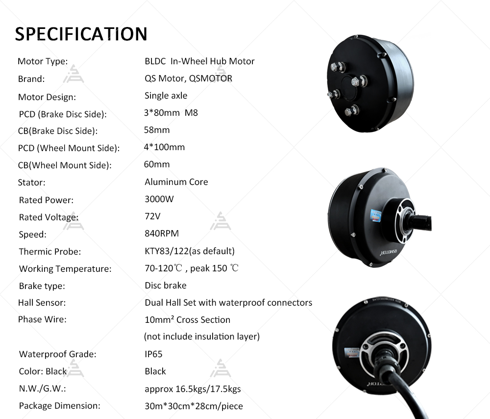 QSMOTOR 205 3000W V3 72V 80KPH - Electric Motorcycle Conversion Kit 72V reseña y precio