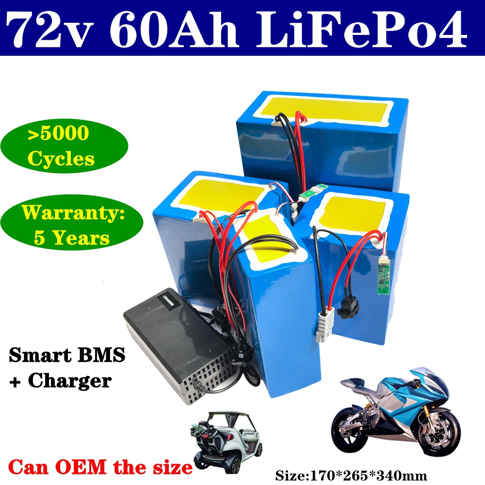 Paquete de batería de litio 72 - 72V 60Ah Lifepo4 Battery Pack reseña y precio