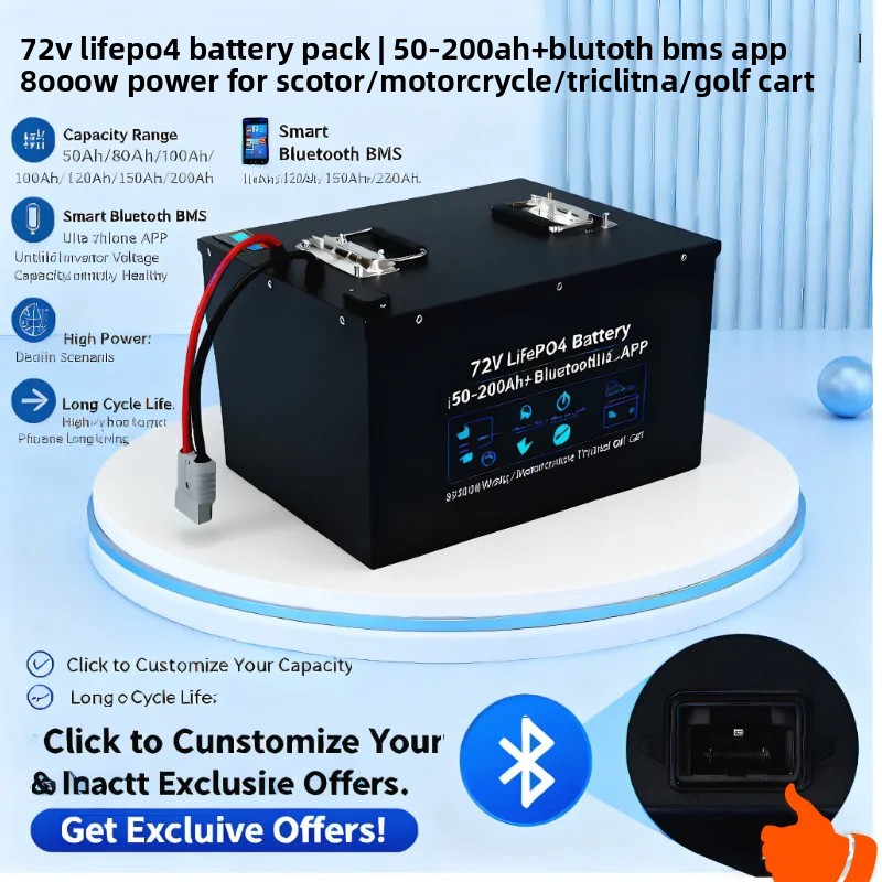 Batería LiFePO4 de 72 V, 50 Ah - 72V 60Ah Lifepo4 Battery Pack reseña y precio