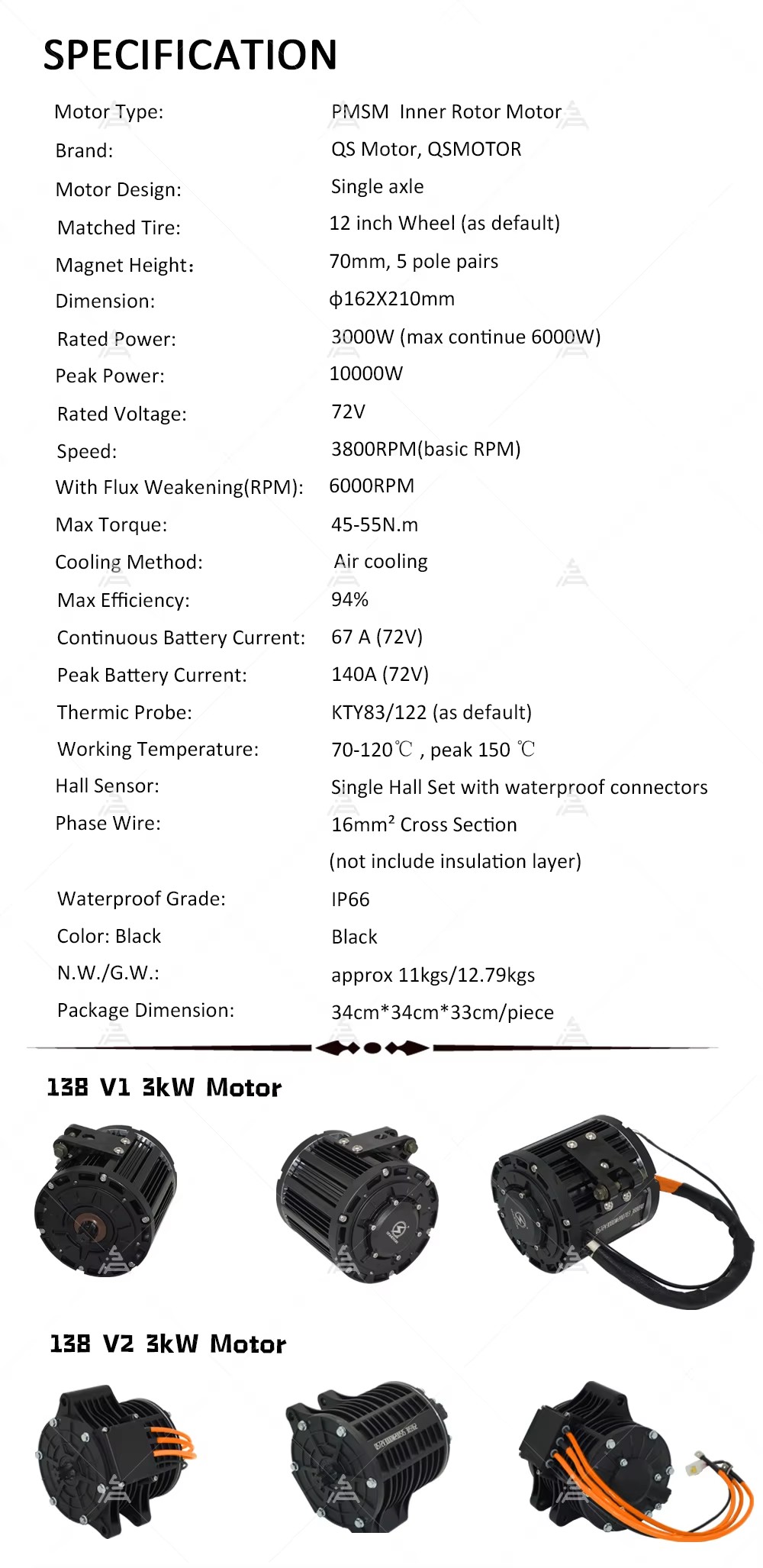 Kit de Motor de accionamiento  - Mid Drive Motor Kit 72V 3000W reseña y precio