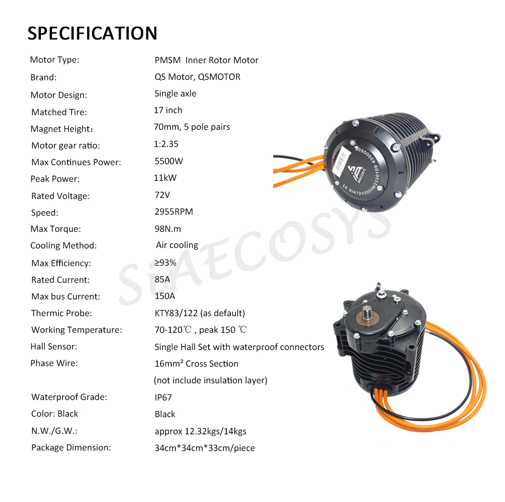 MOTOR QS 138 3000W V3 5500W Ma - Mid Drive Motor Kit 72V 3000W reseña y precio